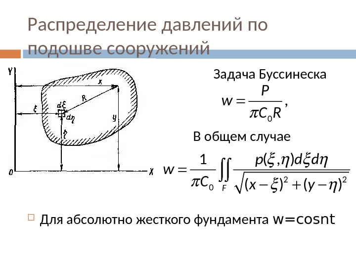 Распределение напряжений. Буссинеска механика грунтов. Распределение давления под подошвой фундамента. Формула Буссинеска. Задача Буссинеска механика грунтов.