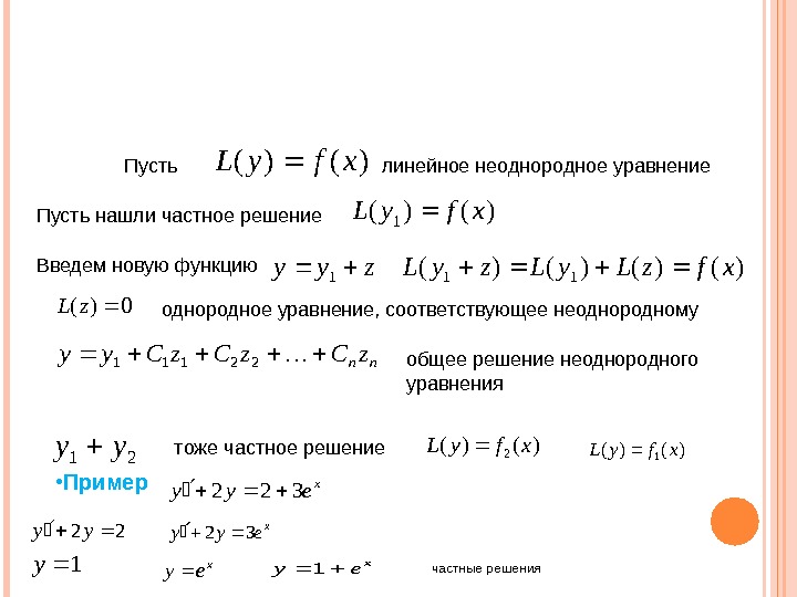 Линейным неоднородным. Общее решение неоднородного линейного уравнения.