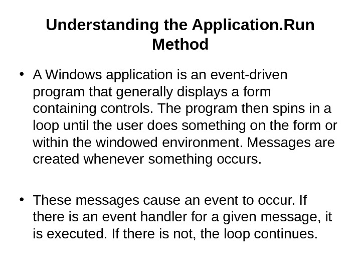 Лекция 8 Windows Forms Base Class Libraries