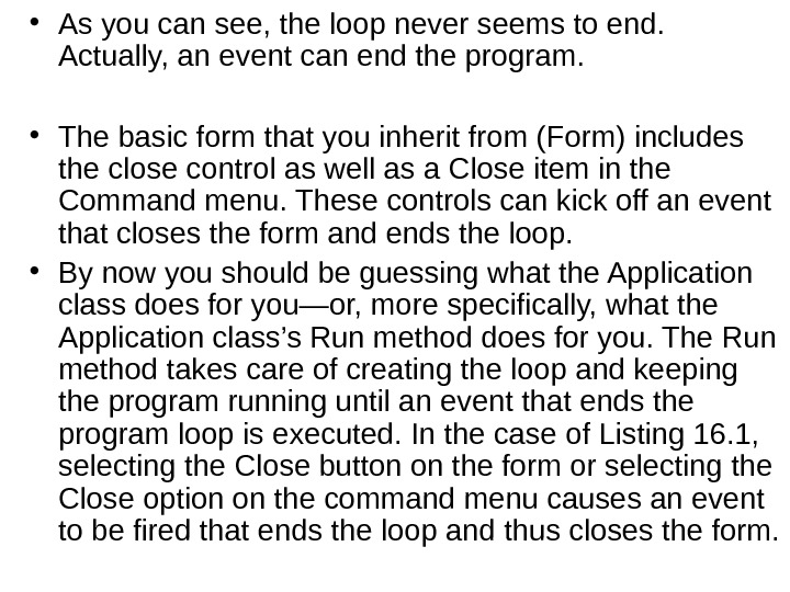 Лекция 8 Windows Forms Base Class Libraries