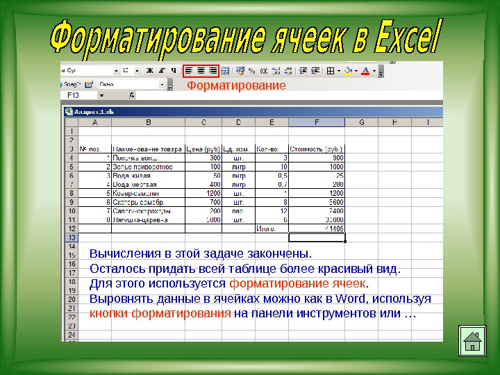 Из каких элементарных объектов состоит электронная таблица excel