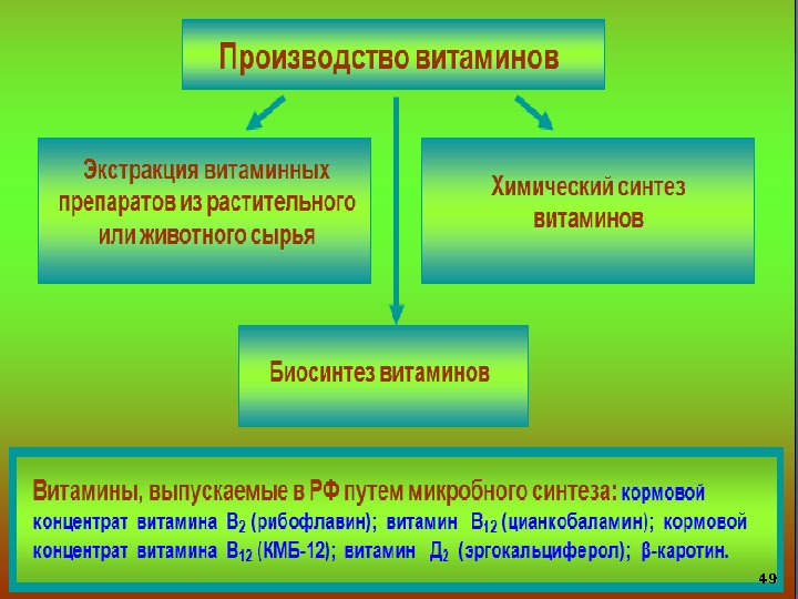 Производство витаминов. Методы получения витаминов. Биотехнологическое производство витаминов. Биотехнологические методы получения витаминов. Технология производства витаминных препаратов.