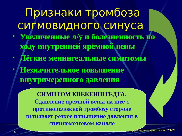 Синус тромбоз презентация