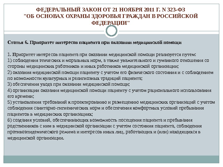 Федеральный закон 323 об охране граждан. N 323-ФЗ 