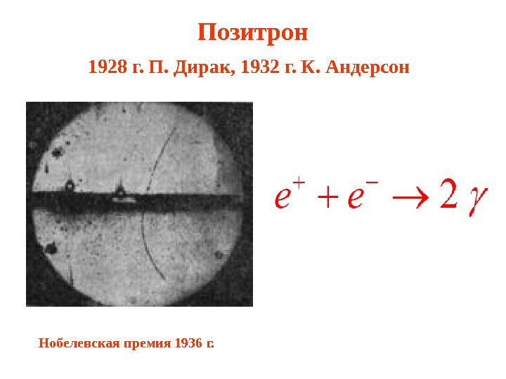 Открытие позитрона презентация