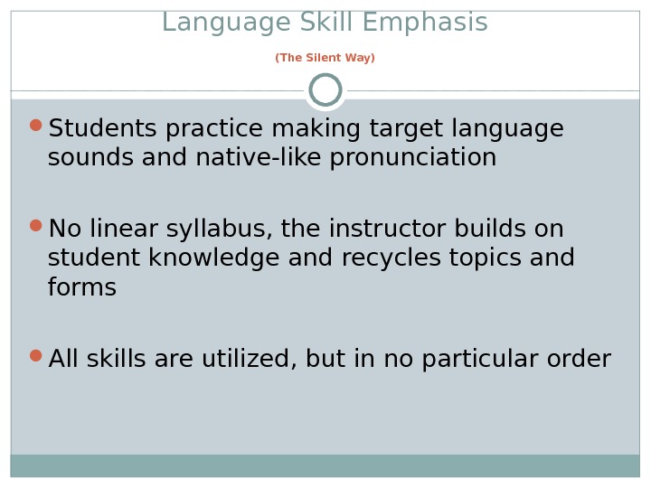 Language Teaching Methods Techniques and Principles[FLED 303] Contemporary