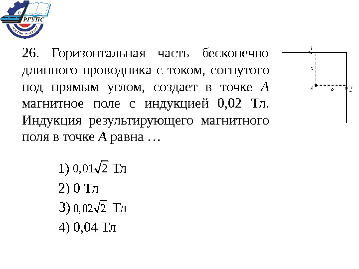 На рисунке изображены два бесконечно длинных проводника