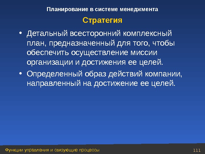 Детальный всесторонний комплексный план предназначенный для того чтобы обеспечить осуществление