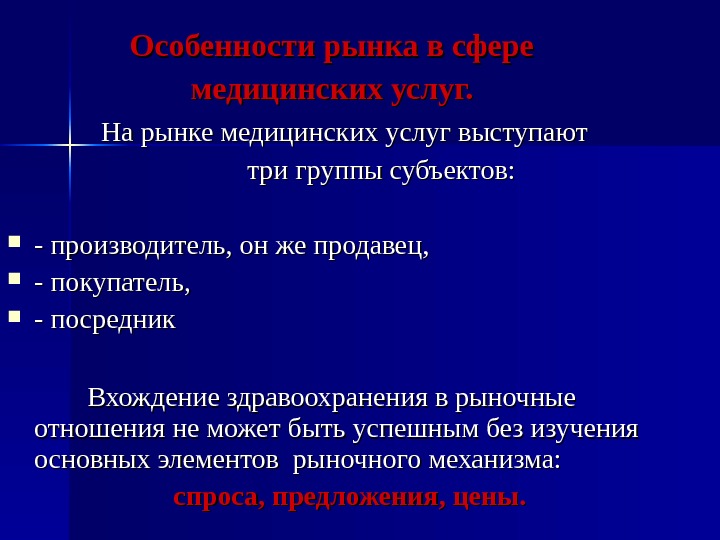 Особенности рынка медицинских услуг презентация