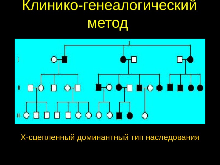 В медицинской генетике широко используется генеалогический метод используя предложенную схему