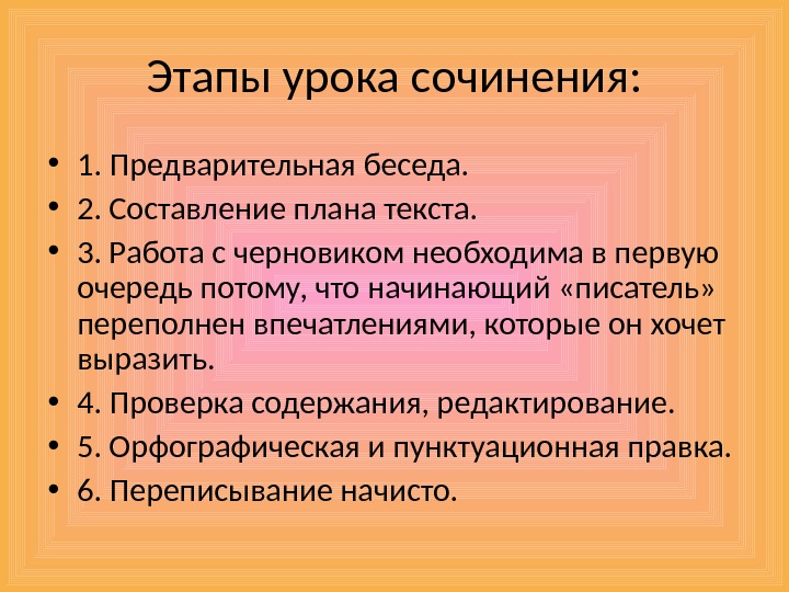 Этапы сочинения по картине