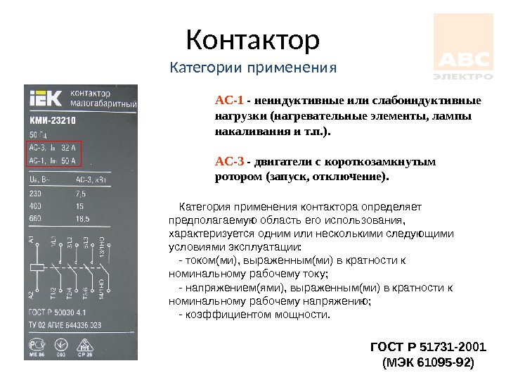 Категория применения ас