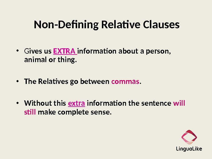 Defining and non defining relative clauses презентация