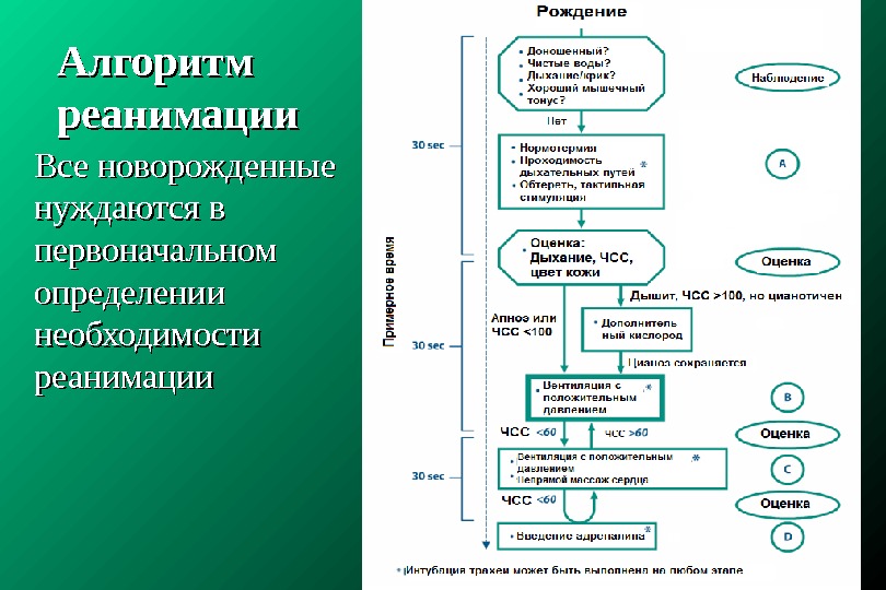 Реанимационная карта новорожденного