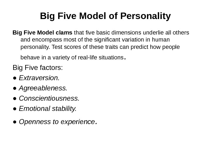 A Basic OB Model Individual Level