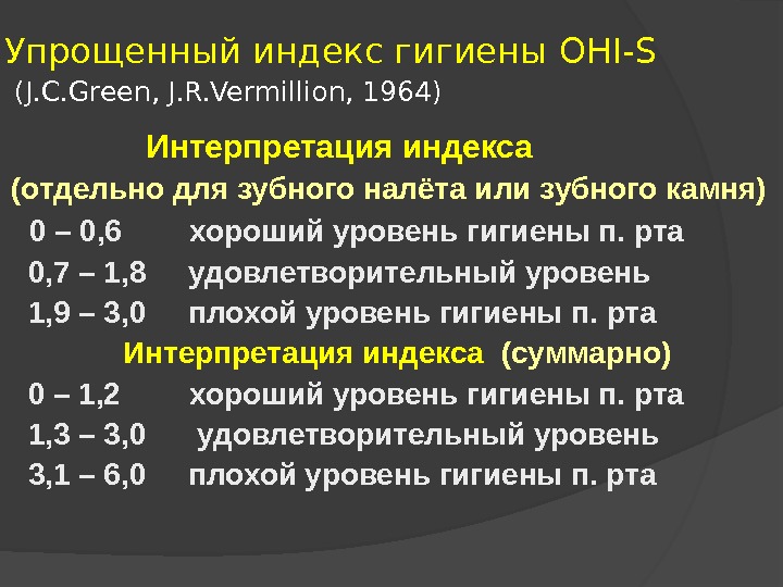 Индекс грина. Гигиенический индекс Грина-Вермильона. Индекс гигиены Ohi-s. Упрощенный индекс гигиены. Упрощенный индекс гигиены полости рта.