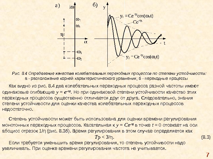 Расположение корней характеристического уравнения замкнутой непрерывной системы показано на рисунке