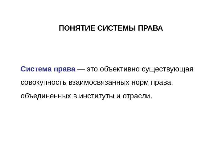 Презентация система права основные институты отрасли права