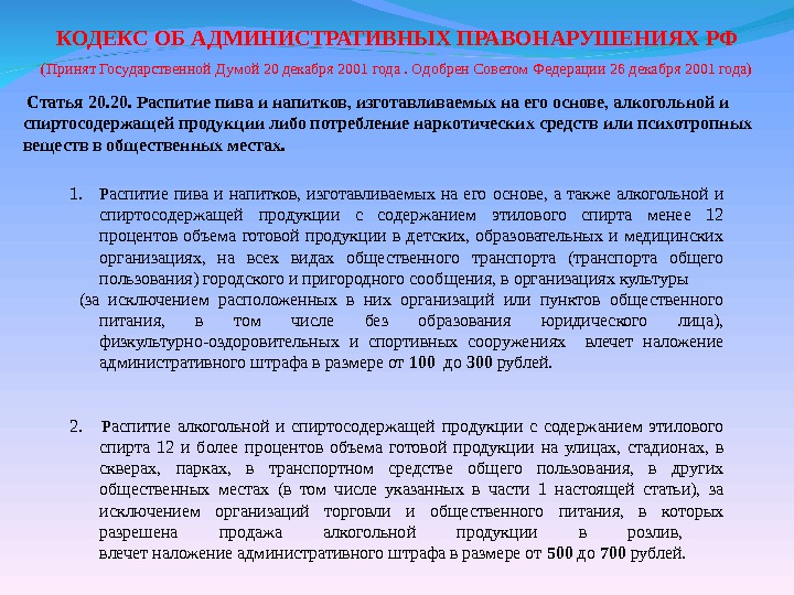 Ст 20.21. Общественное место КОАП. Понятие Общественное место. Задачи КОАП РФ. Кодекс об административных правонарушениях принят.