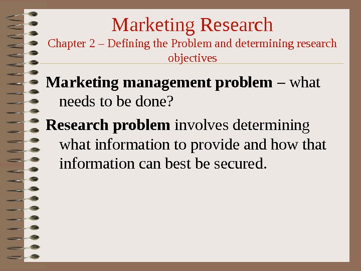 Marketing Research Chapter 1. An introduction to Marketing