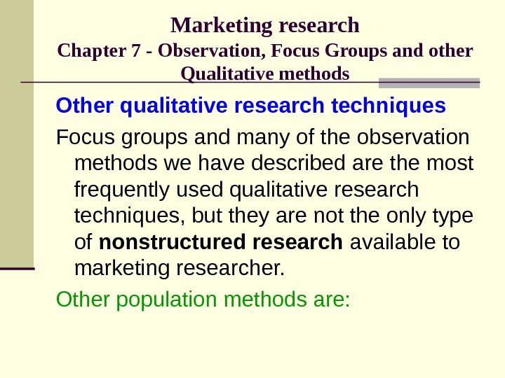 focus groups qualitative marketing research