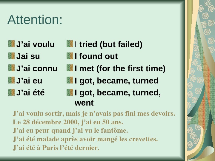 J ai перевод песни. J'ai voulu перевод. Voulu. J ai ete какое время.