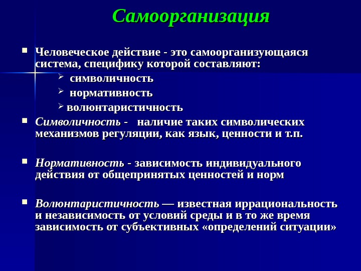 Рынок как самоорганизующаяся система план