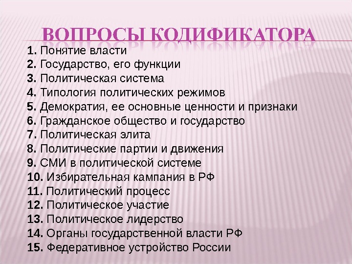 План по политической системе