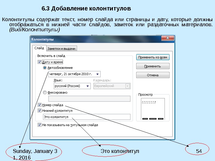 Номер презентация. Колонтитул в презентации. Виды колонтитулов. Виды колонтитулов презентации. Колонтитул это в информатике.