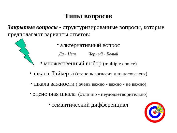 Типы вопросов