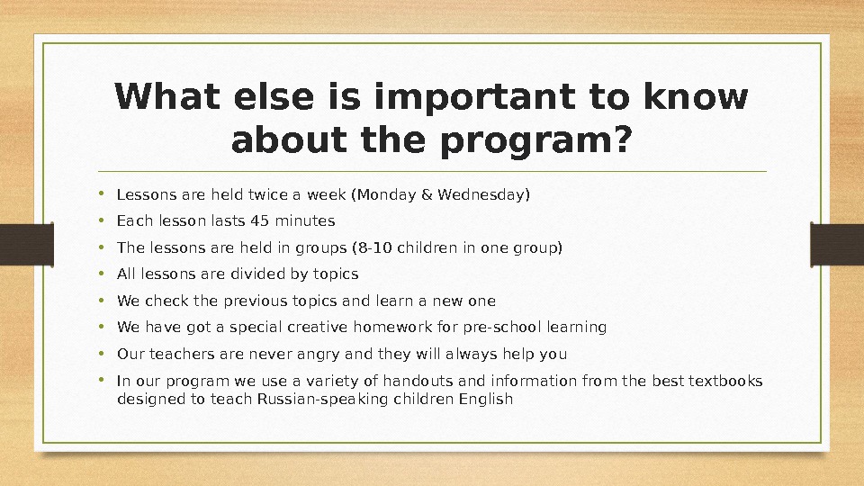 Pre Learning Programme Pre-school learning program plan Year 2015/2016 Teacher