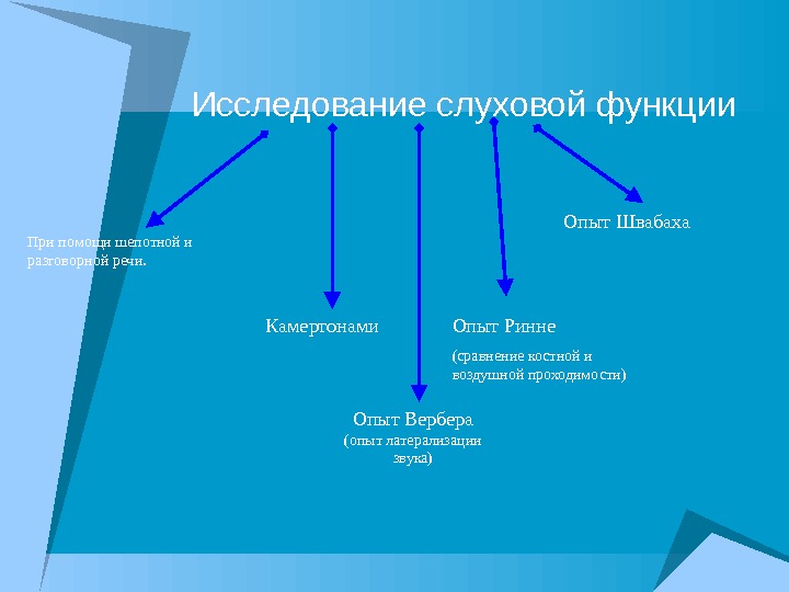 Презентация методы исследования слуха