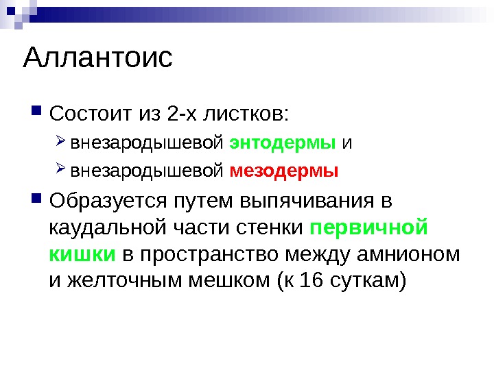 Внезародышевые органы презентация