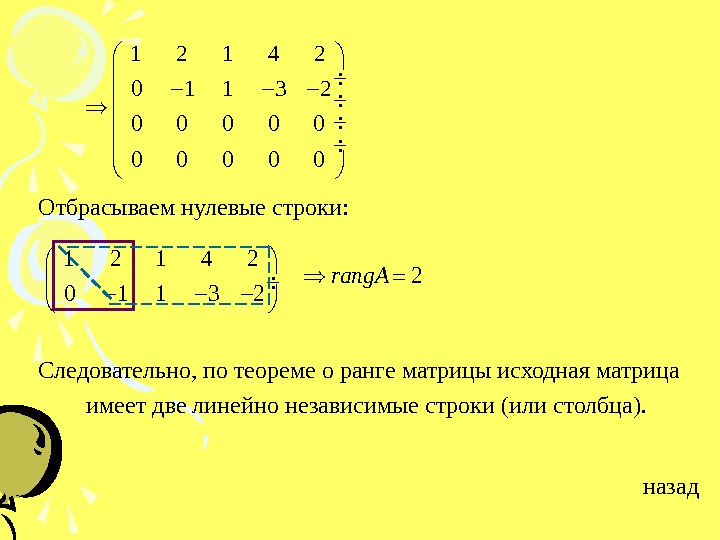 Матрица исходных данных