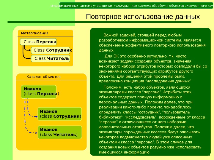 Класс персон. Что является единицей обработки информации. Классы и экземпляры класса. Повторное использование чего либо. Объекты генерирующие или потребляющие информацию.