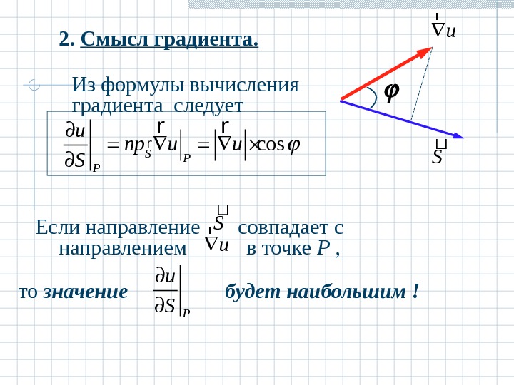 Геометрический смысл градиента. Градиент функции геометрический смысл. Физический смысл градиента. Физический смысл градиента функции.