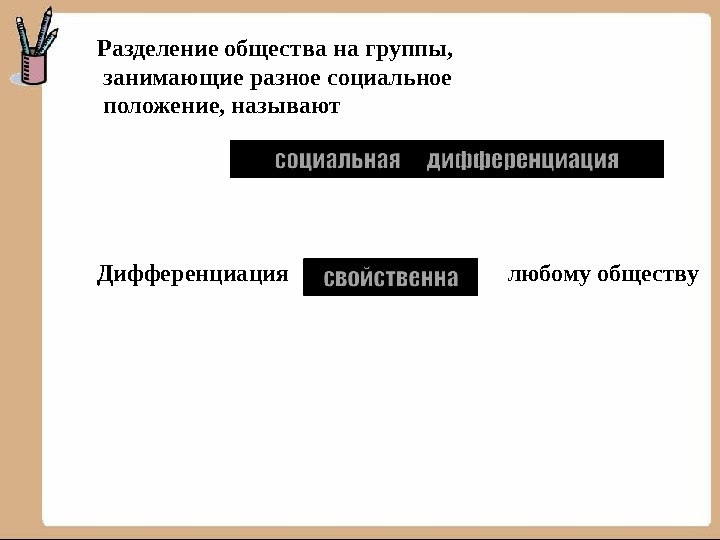 Разделение общества на группы проект