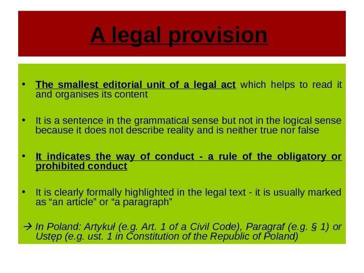 Legal acts