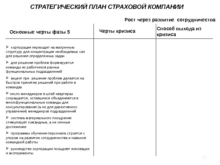 Стратегический план страховой компании