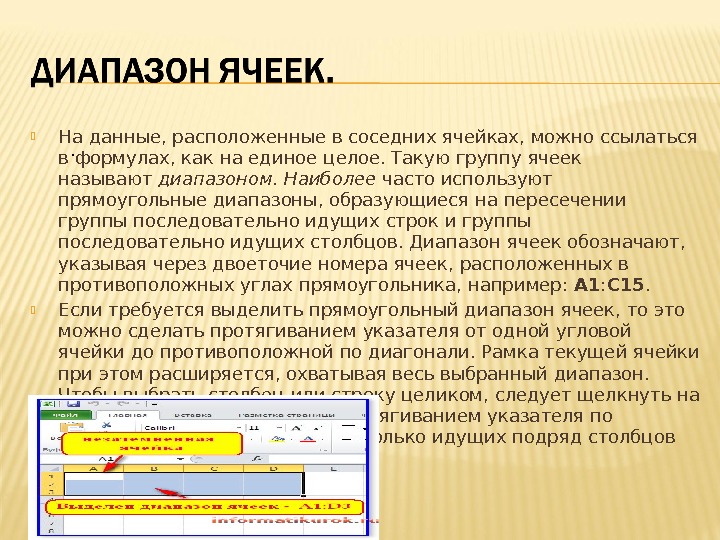 В таблице выделен диапазон ячеек. Как именуются ячейки. Группа ячеек. Смежные ячейки в excel это. Как называется содержимое ячейки.