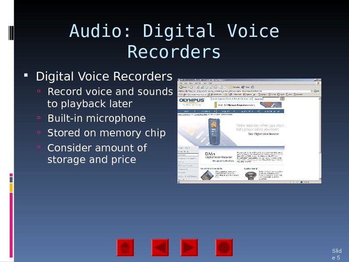 explain different types of multimedia devices and presentation devices