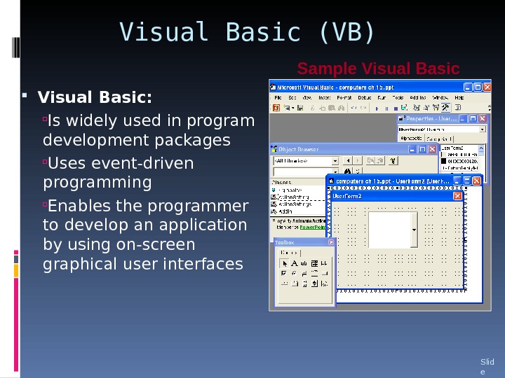 Язык программирования microsoft. Visual Basic for applications язык программирования. Язык программирования визуал Бейсик. Объекты среды программирования Visual Basic.. Visual Basic презентация.