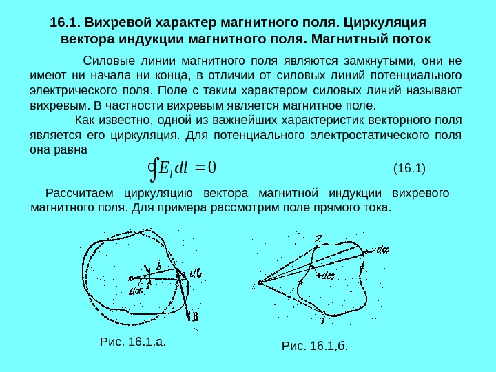 Циркуляция вектора напряженности по замкнутому контуру