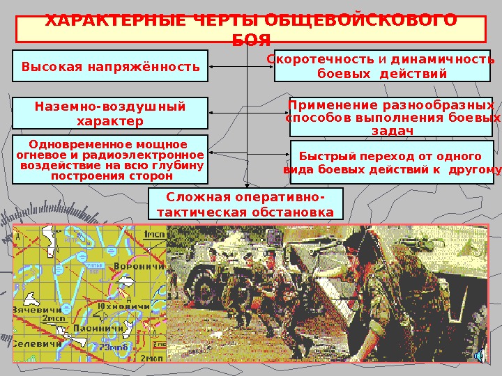 Условия ведения боя. Современная тактика ведения боя. Виды современного общевойскового боя. Формы ведения боевых действий.