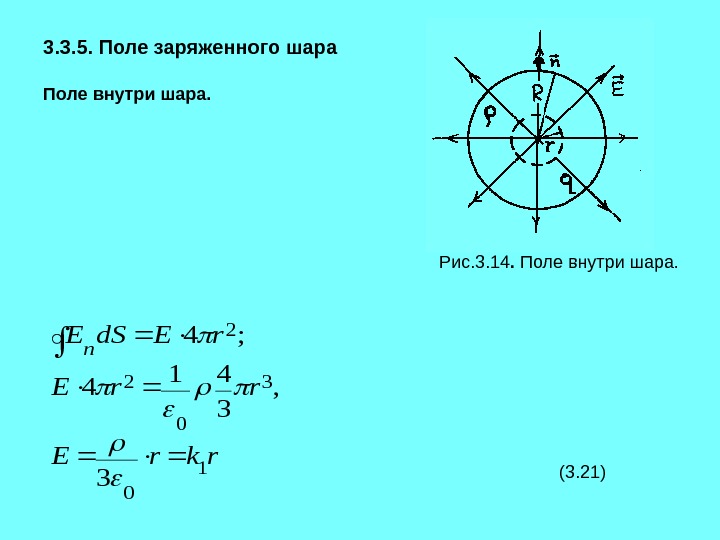 Поле шара. Поле заряженного шара. Теорема Гаусса для шара.