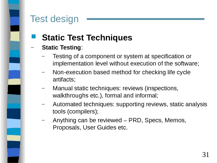 1 Test documentation and Test case design