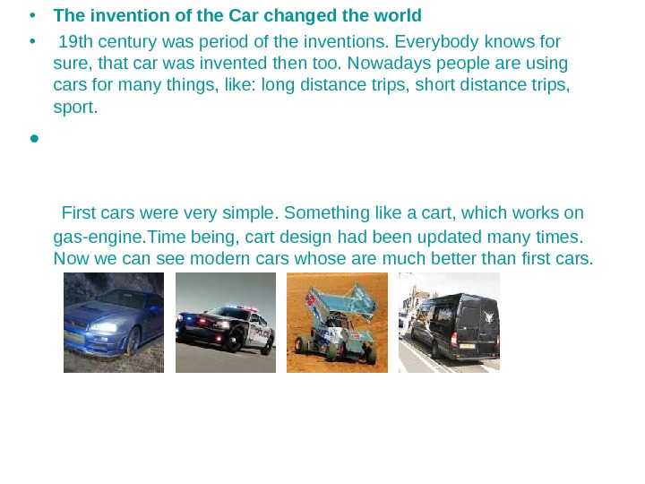 how cars changed the world essay