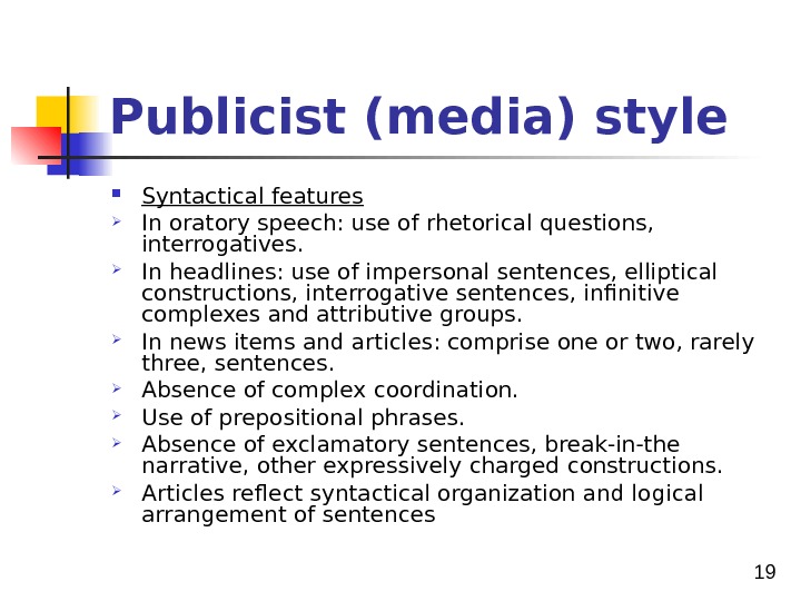 1 The Theory of Functional Styles 2