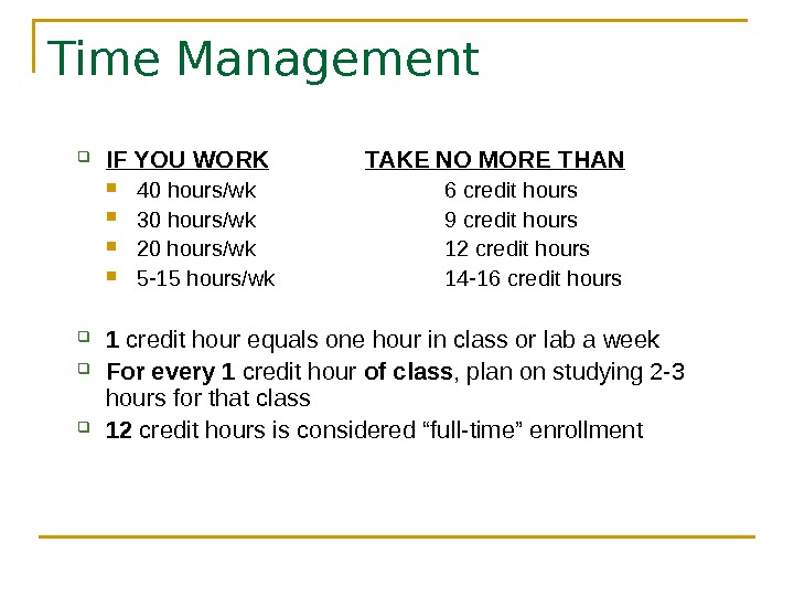Student Success – Time Management Chapter 2