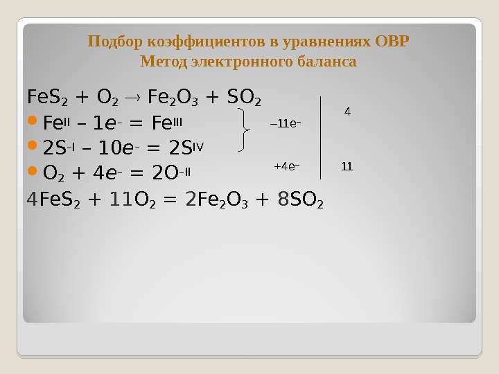 Коэффициент перед формулой кислоты равен. ОВР горения fes2. Fes+02 fe2o3+so2 электронный баланс. Окислительно восстановительная реакция fes2+o2. Fe+s=fe2s2.